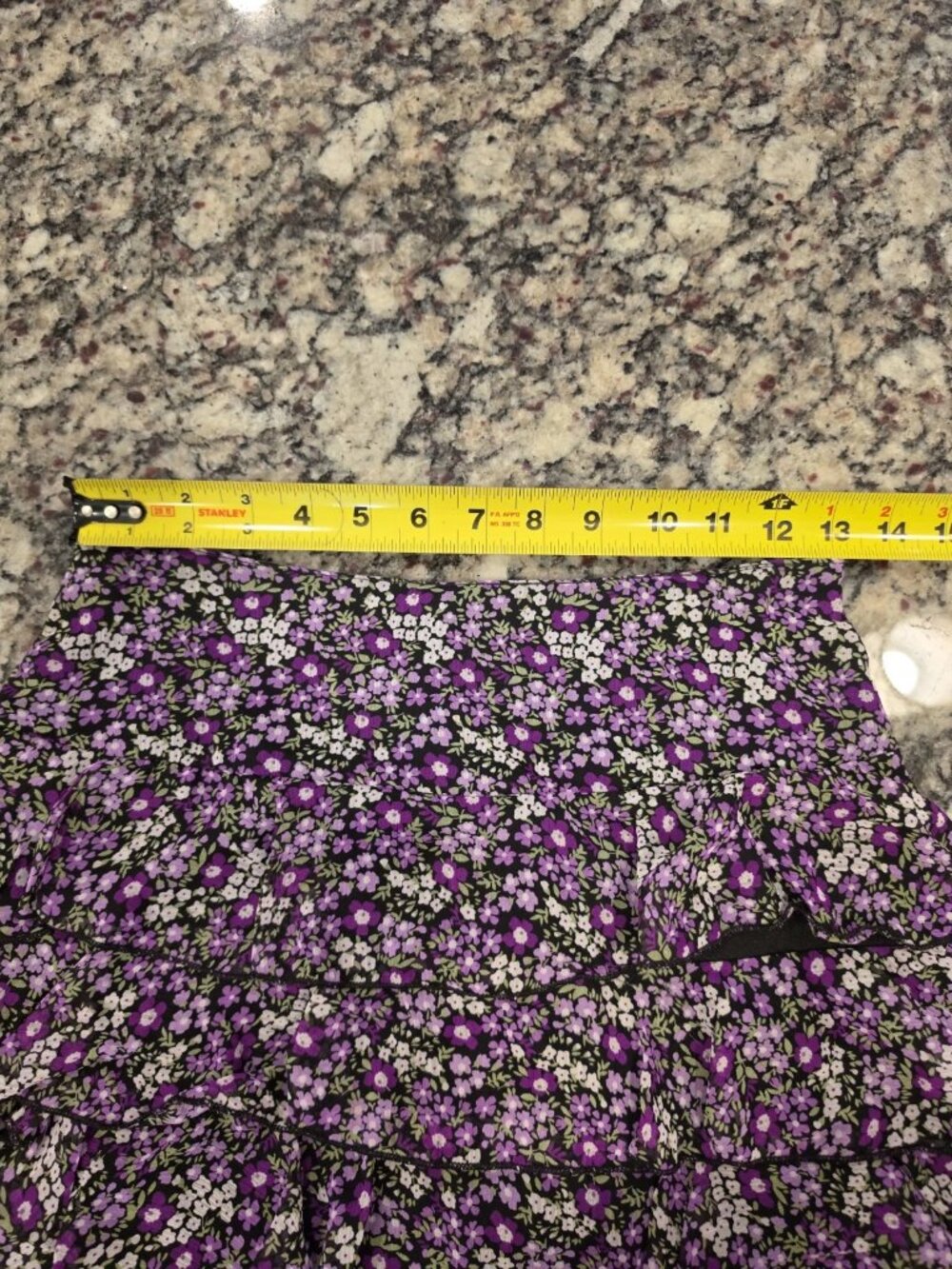 Xhilaration Purple Floral Chiffon Mini Skirt Ruffle Layered Pull On S NWT - Picture 3 of 5